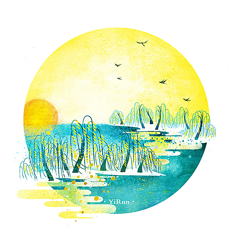 【国潮插画】|西湖十景系列（图ZOTEyNzIyNzY=） - 艺术插画 - 站酷设计师什野YE原创素材 - 站酷ZCOOL