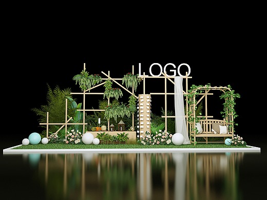 美陈dp打卡点婚礼商业植物花艺地产合影区网红国潮小品