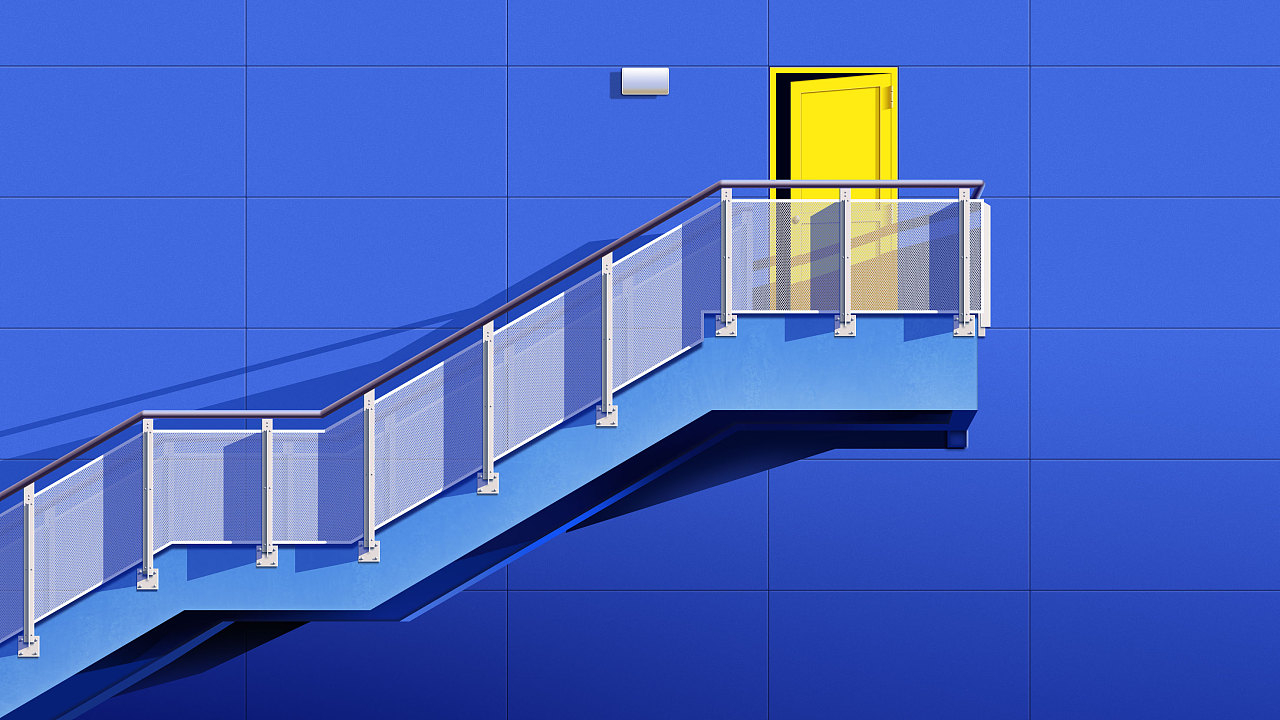 楚门的世界楼梯图片