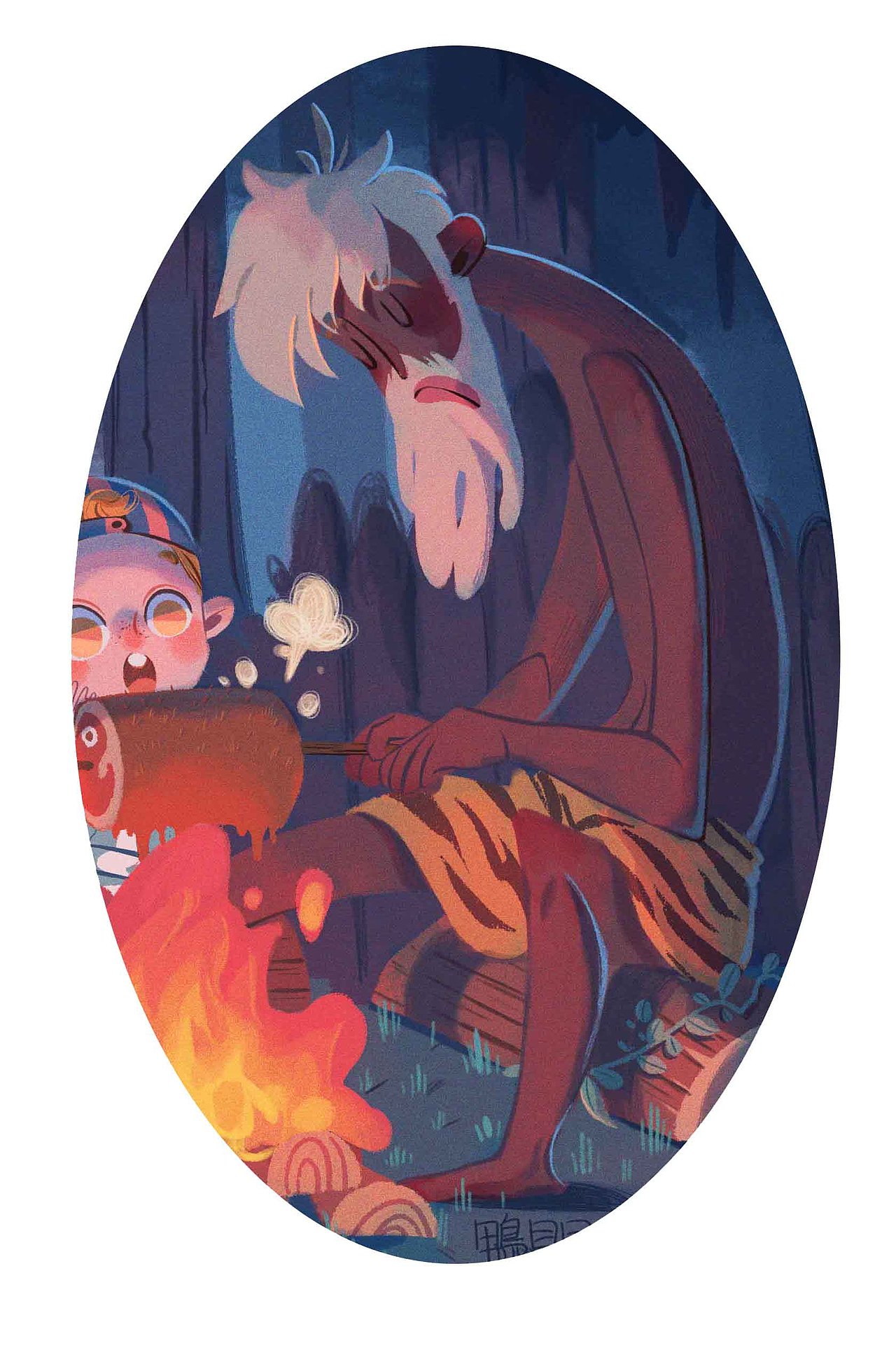 烤肉啊（图ZMTg4MTU1MTQw） - 儿童插画 - 站酷设计师鴨貝貝原创素材 - 站酷ZCOOL