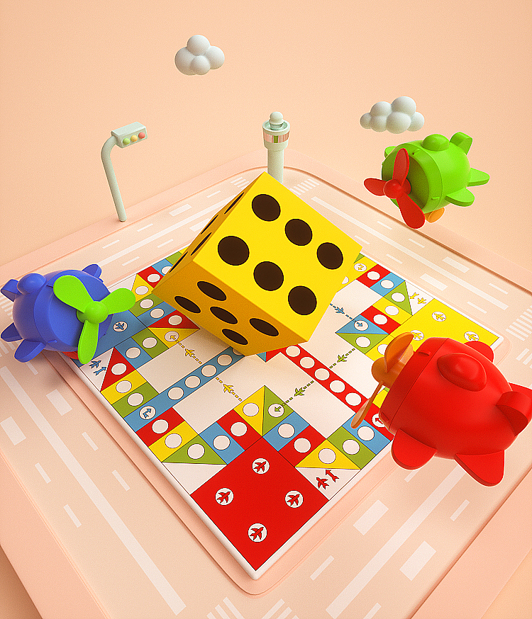 c4d制作的飞行棋模型+海报（图ZMjMwMDg2NTI4） - 海报 - 站酷设计师我爱西瓜st原创素材 - 站酷ZCOOL