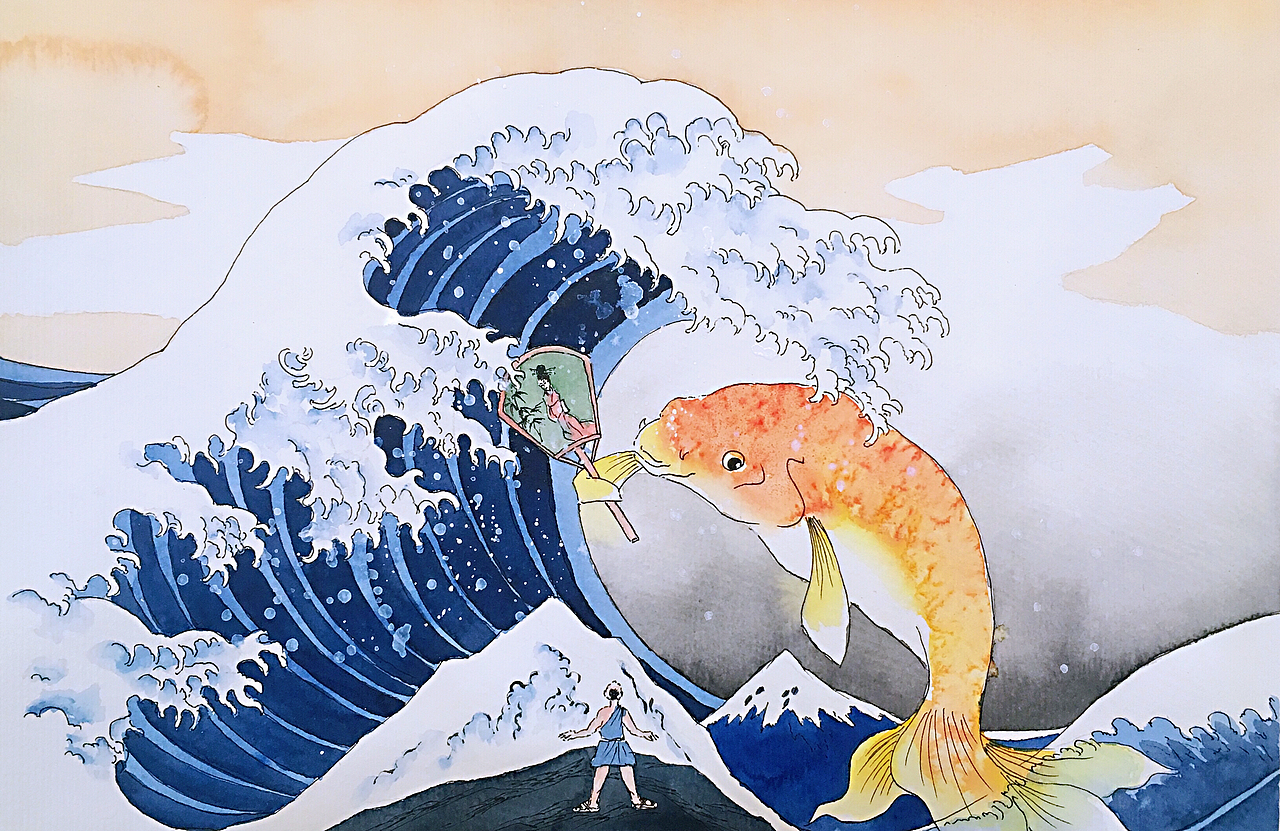 神奈川冲浪里（图ZMTE4NDcyMjA0） - 概念设定 - 站酷设计师画师云木原创素材 - 站酷ZCOOL