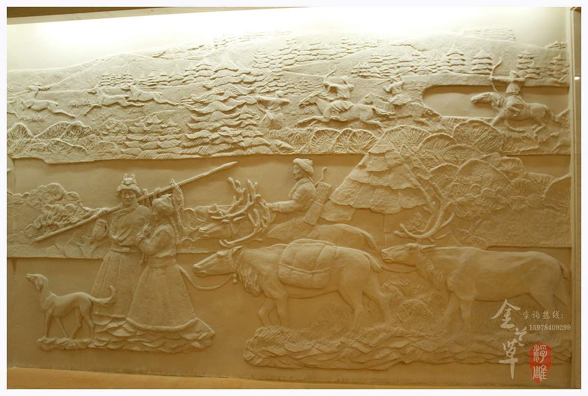 博物馆仿砂岩浮雕图