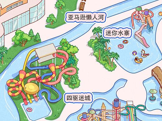 游乐园手绘地图 旅游地图