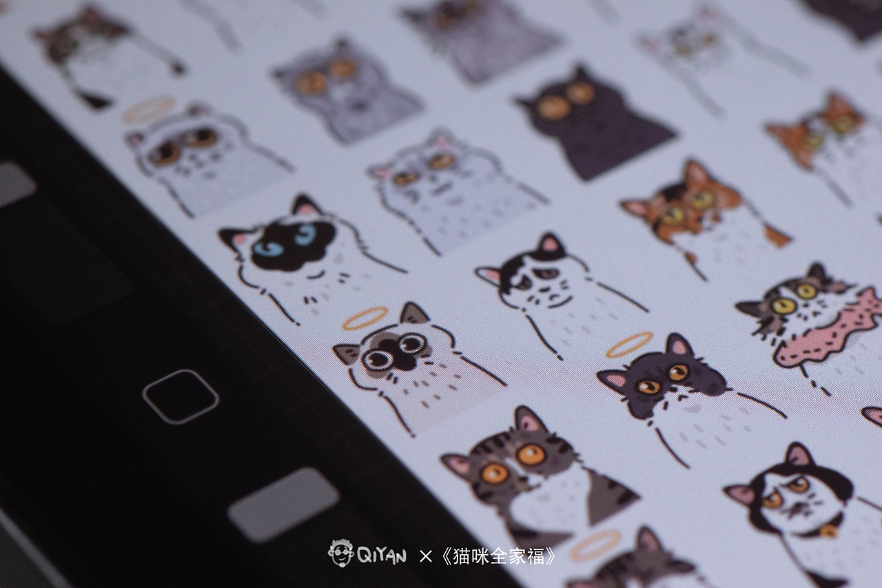 《猫咪全家福》（图ZMjk1ODIyMDQ4） - 创作习作 - 站酷设计师启岩原创素材 - 站酷ZCOOL