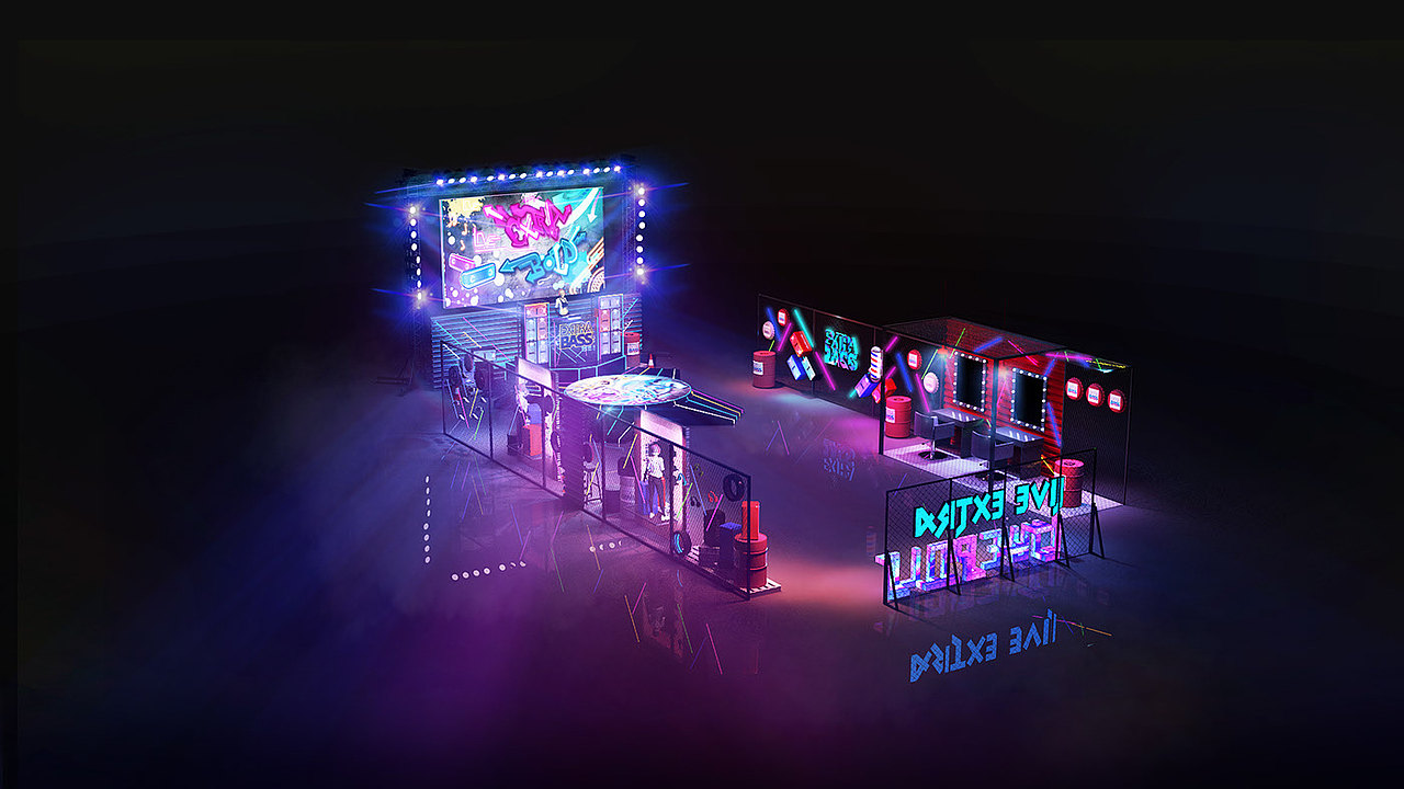 DJ路演设计效果图（图ZMTY4MDExMjgw） - 场景 - 站酷设计师3D设计师NG男原创素材 - 站酷ZCOOL