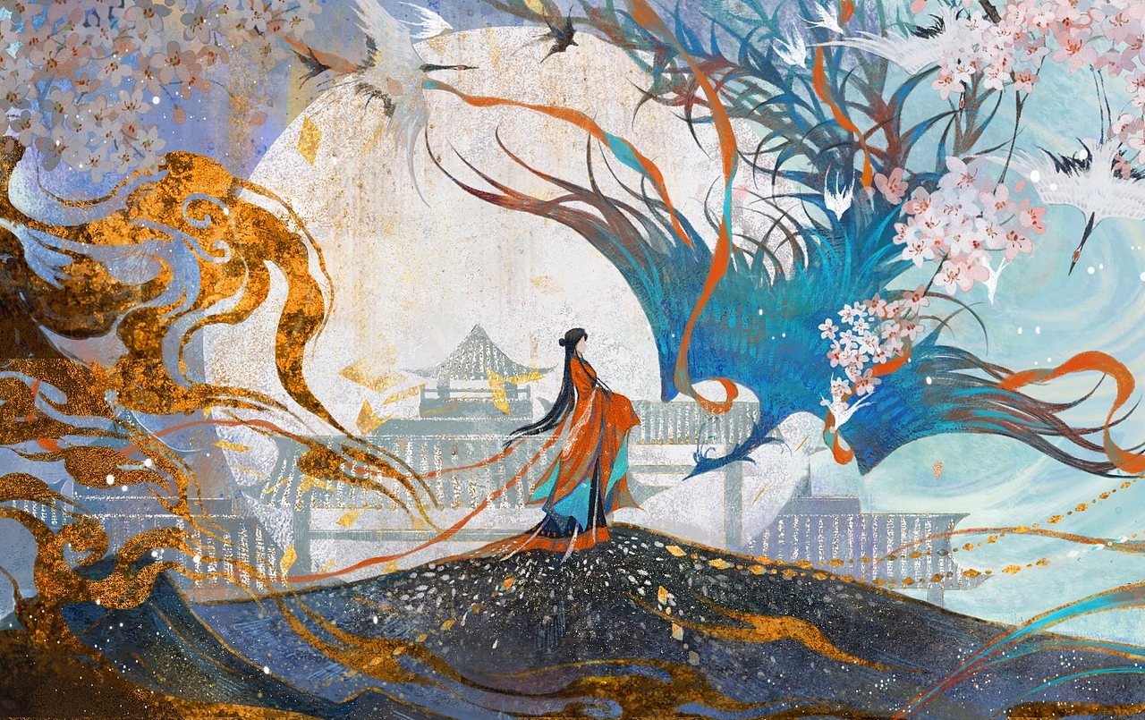 青鸾（图ZMjY1NjYwMzQw） - 商业插画 - 站酷设计师与荷ZJD原创素材 - 站酷ZCOOL