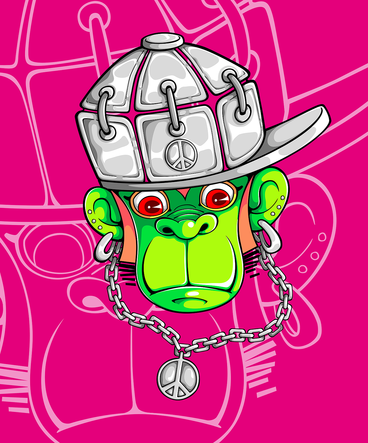 吉子的t恤图案设计~ 嘻哈猩猩