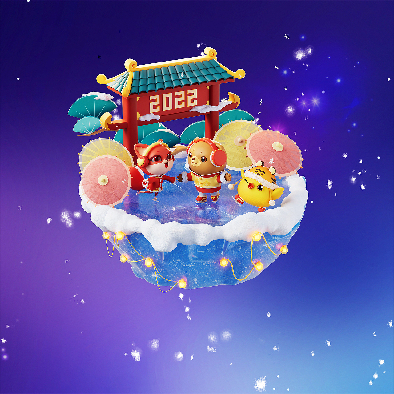 开心消消乐：这个春节，一起上开心乐运会为冰雪助威（图ZMjg2NDI4Nzgw） - 动画/影视 - 站酷设计师INFINI映纷创意原创素材 - 站酷ZCOOL