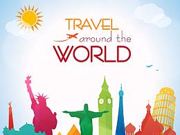 线上“环游世界设计”海报宣传