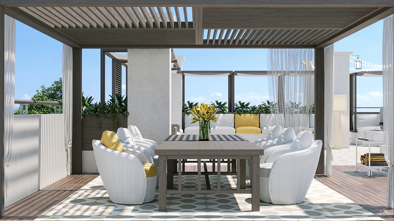 天台小资场景渲染