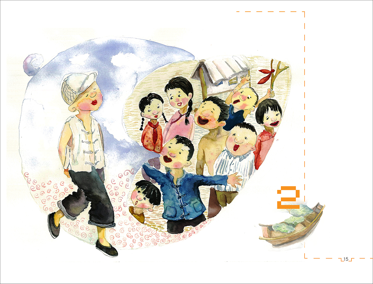 草房子里的小秃鹤（图ZMTYzMjE1MTI=） - 儿童插画 - 站酷设计师小挪原创素材 - 站酷ZCOOL