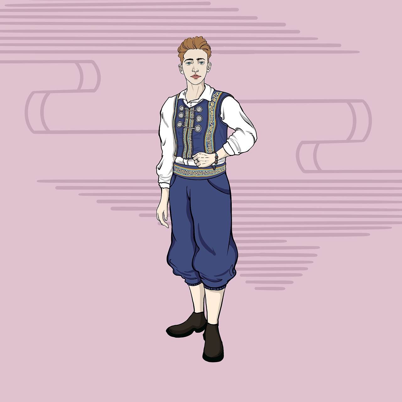 少数民族人物服饰插画（上 男生篇）（图ZMzIxMDM2NzY4） - 商业插画 - 站酷设计师是狸九妹呐原创素材 - 站酷ZCOOL