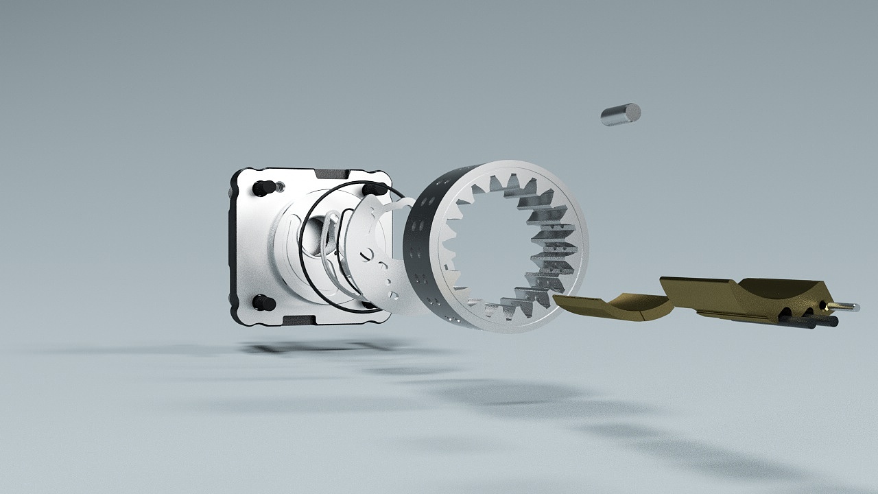 内啮合齿轮泵三维动画