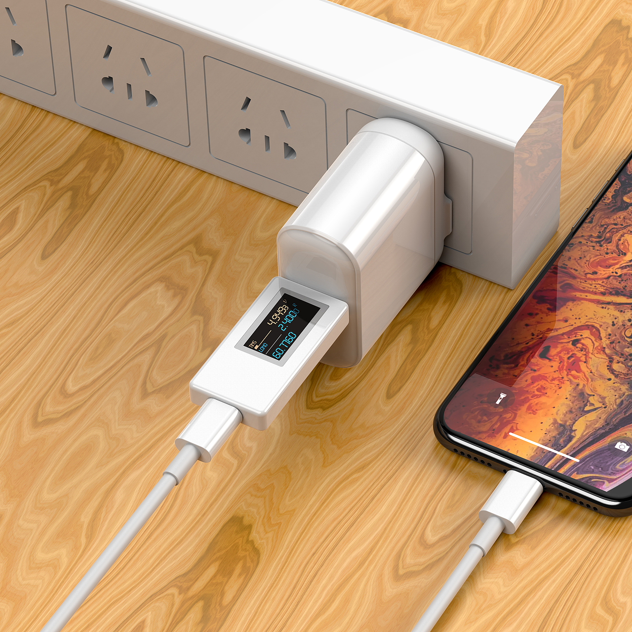 数据线渲染合成详情页制作