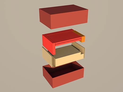 单张纸折叠卡纸内托结构