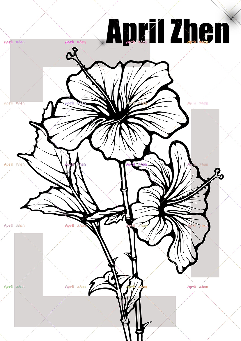 黑白线稿|花卉