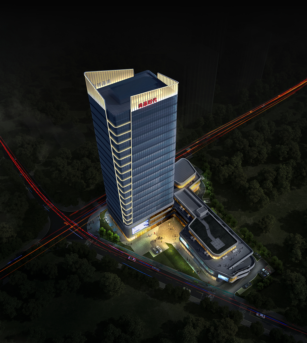 夜景照明效果图整理（图ZMjAxNzEzMDY0） - 景观设计 - 站酷设计师laomin原创素材 - 站酷ZCOOL