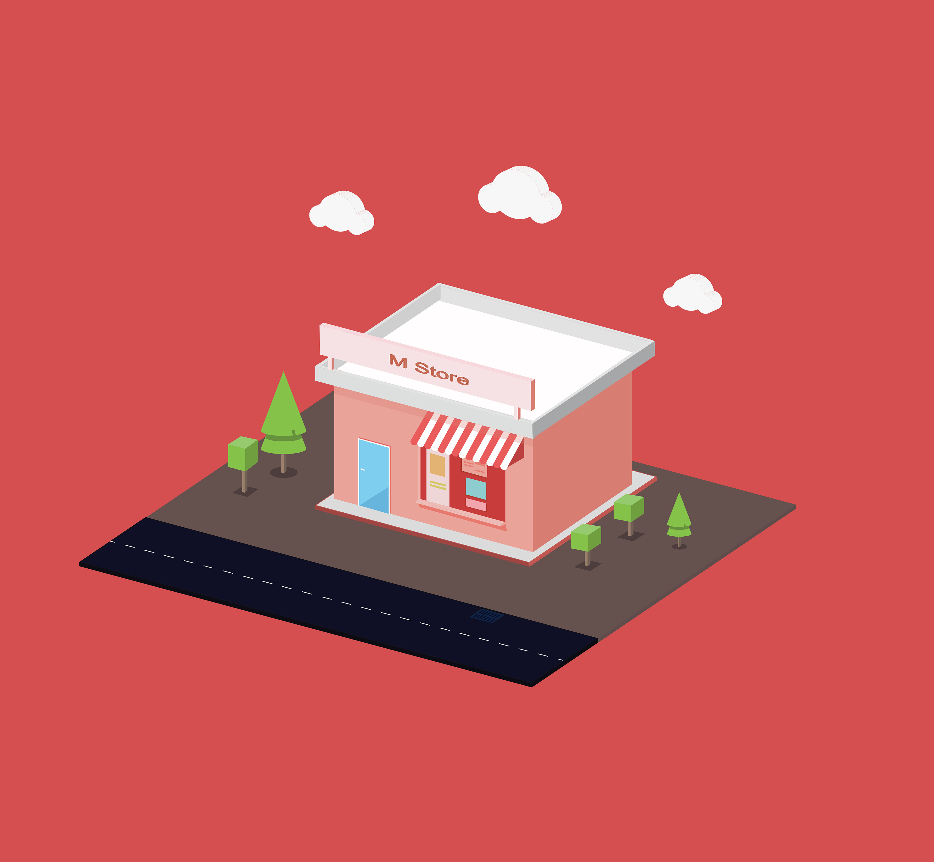 2.5d街道场景|插画|插画习作|wqll - 原创作品 - 站酷 (zcool)