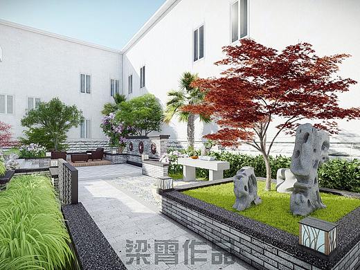 小庭院景观设计方案  新中式