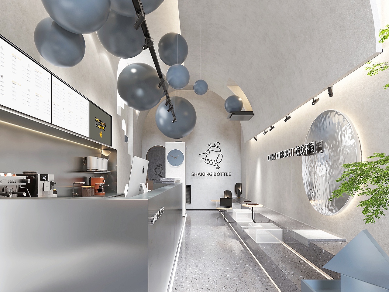 灰色泡泡 | shaking bottle 奶茶店