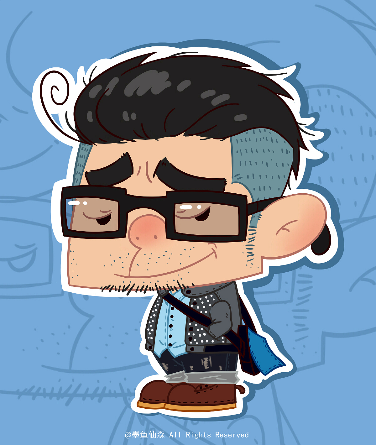 Q版卡通人物设计——方脸系列（图ZMTQ1NzY2NTI4） - 单幅漫画 - 站酷设计师墨鱼仙森原创素材 - 站酷ZCOOL