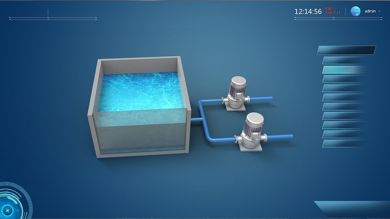 3D工业冷热源系统图设计