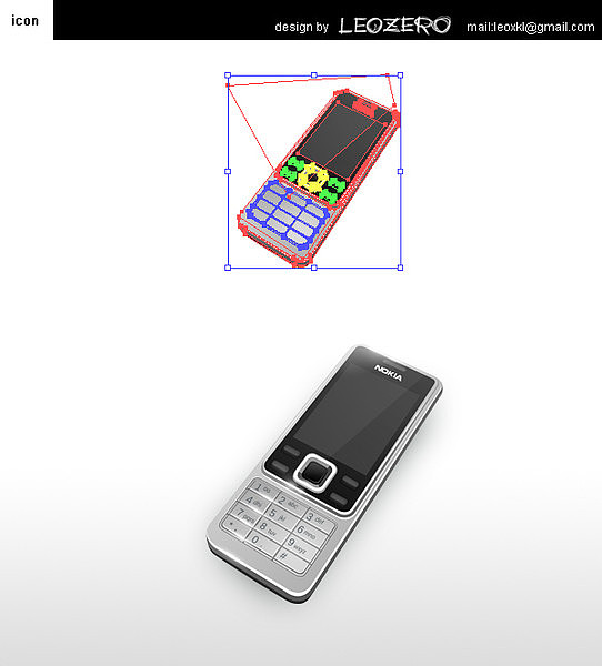 矢量制作 nokia6300手机