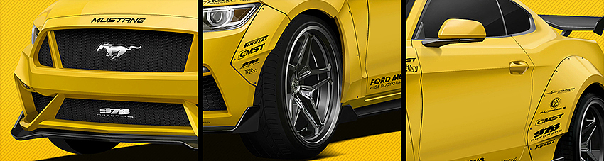 Ford Mustang-Wide Bodykit Modification（图ZODQyMzk1NjQ=） - 其他平面 - 站酷设计师Divinity原创素材 - 站酷ZCOOL