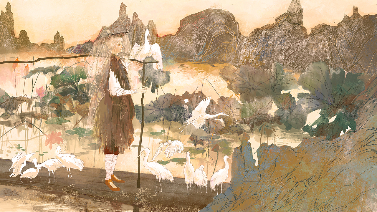 渔舟唱晚（图ZMjQ1MzgzMzQw） - 商业插画 - 站酷设计师遗玉不刊原创素材 - 站酷ZCOOL