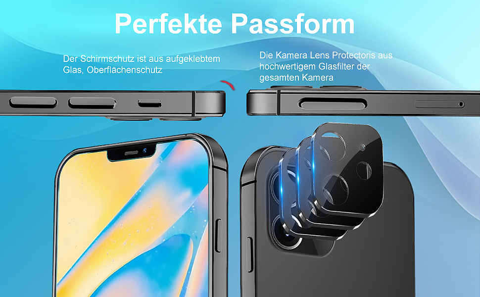 iphone 12 Max 钢化膜x2+黑色玻璃镜头膜x3 主副图 德