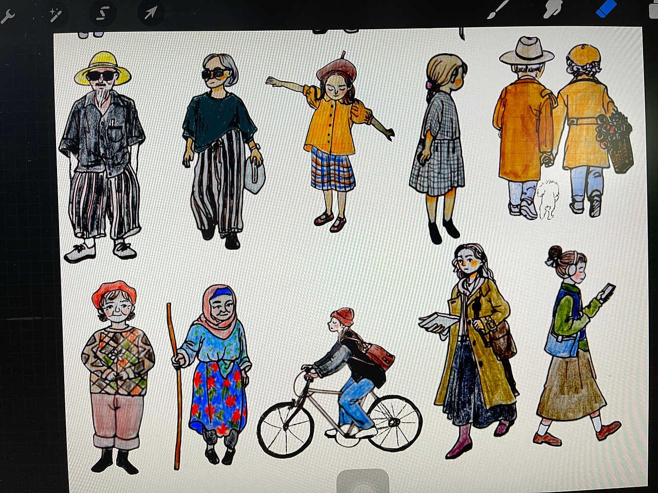 小人物插画（图ZMzc5ODAxOTA4） - 创作习作 - 站酷设计师插画师古代朱原创素材 - 站酷ZCOOL