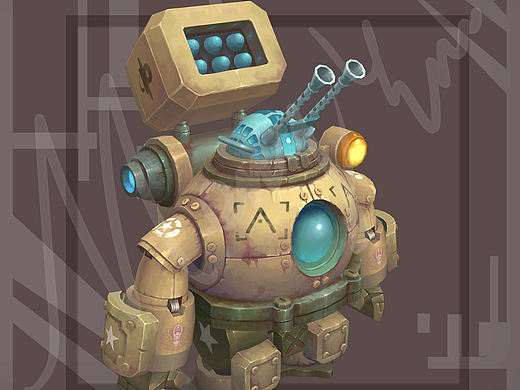 三维游戏手绘角色-战斗机器人