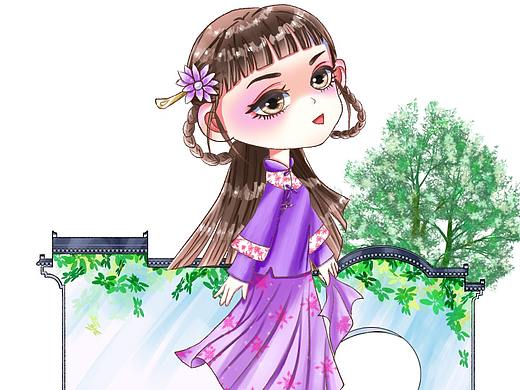 Q版古风插画《闺秀》（个人主页-ZNTkwNDExMDA=） - 创作习作 - 站酷设计师单剩鸿设计原创素材 - 站酷ZCOOL