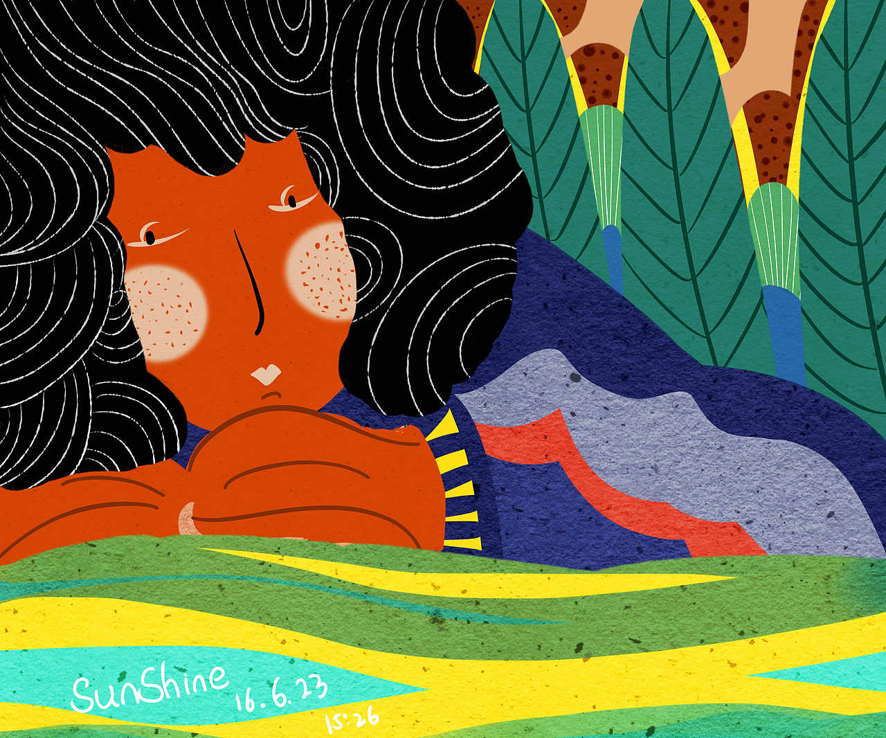 慵懒的怀抱（图ZNTI5MDQyMTI=） - 儿童插画 - 站酷设计师请叫我温暖原创素材 - 站酷ZCOOL