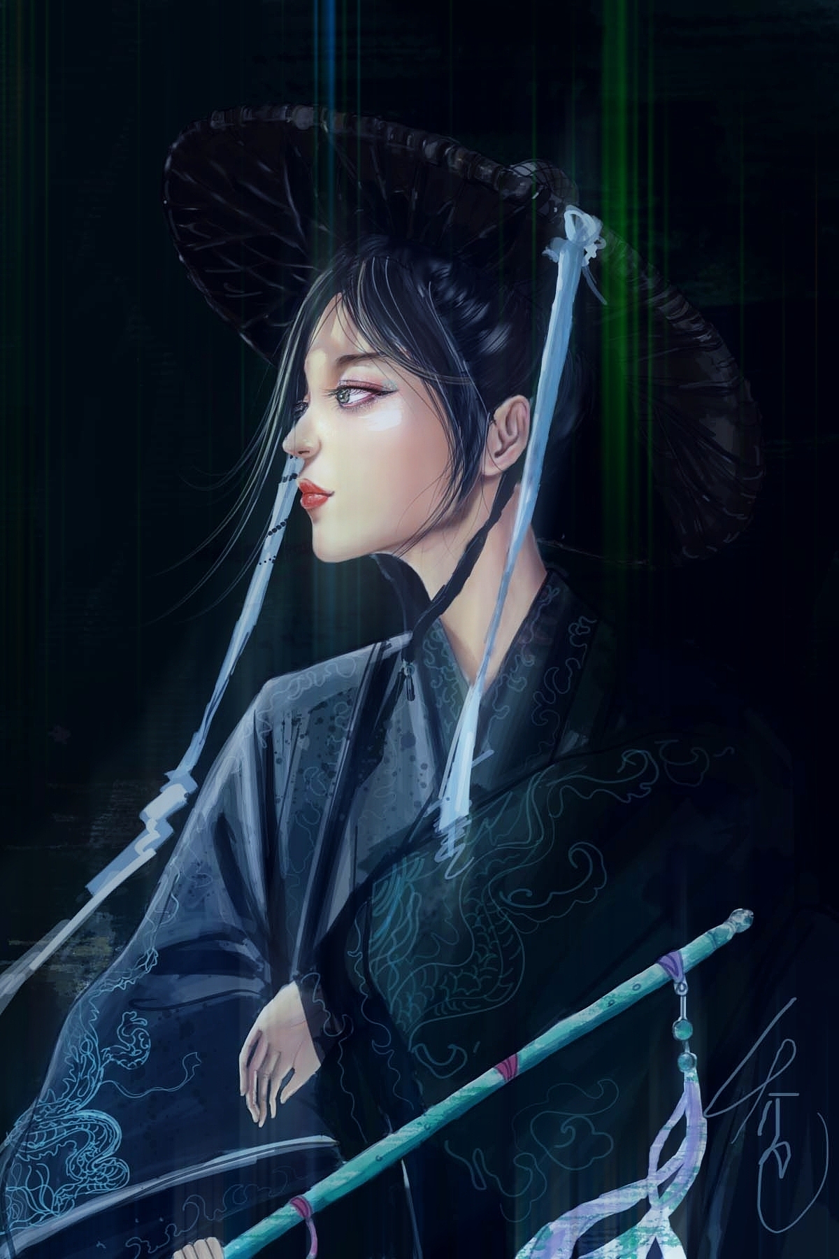 仙侠插画一场愁梦酒醒时斜阳却照深深院