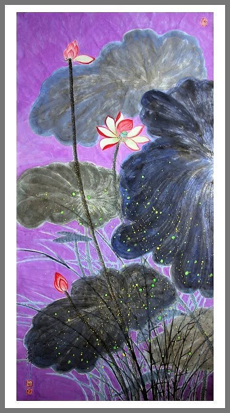 刘勇良彩墨荷花作品选登之二