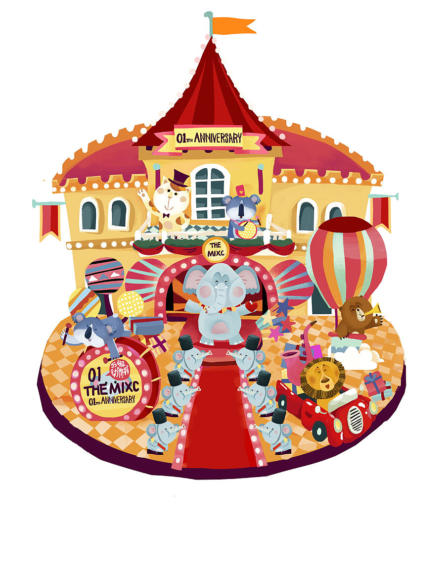 赣州万象城一周年庆疯狂动物城系列美陈插画