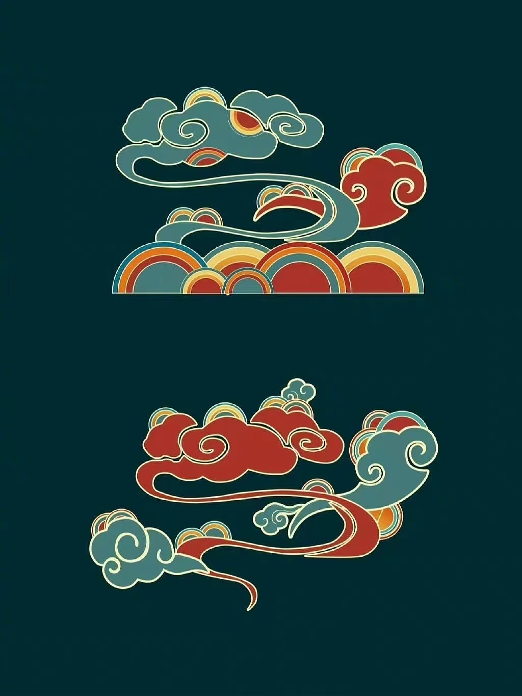 一组国潮敦煌系列元素插画_创意设计工作室-站酷zcool