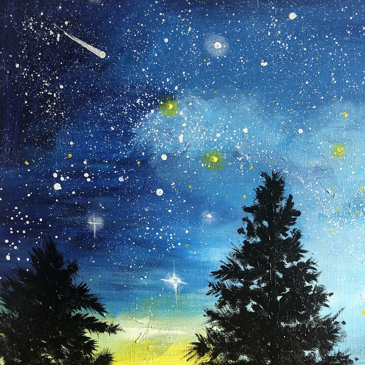 4k丙烯画96|璀璨星空7878