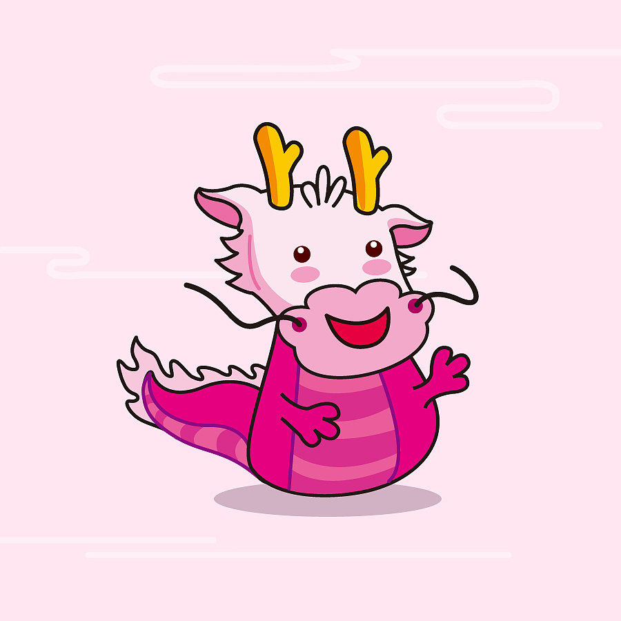 运用龙头的外形与可爱的风格结合,塑造一批q版龙吉祥物.