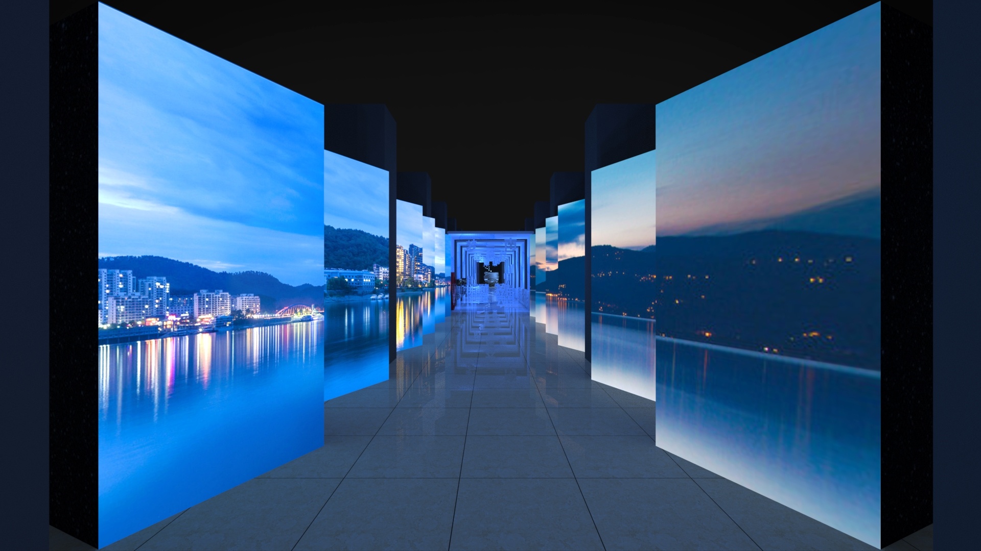 蔚蓝山海案名发布会一套|三维|场景|云南水漫云公关 - 原创作品