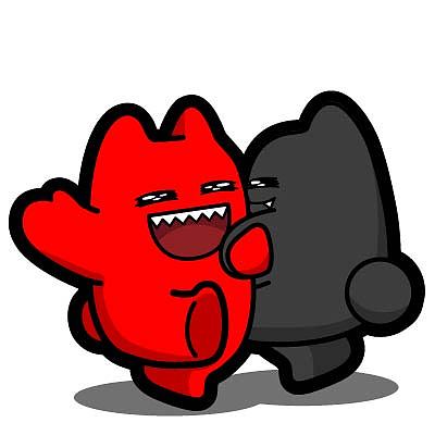 r53【魔鬼猫表情-欢乐】#全身 双子 手舞足蹈 跳舞 快乐 开心  ip