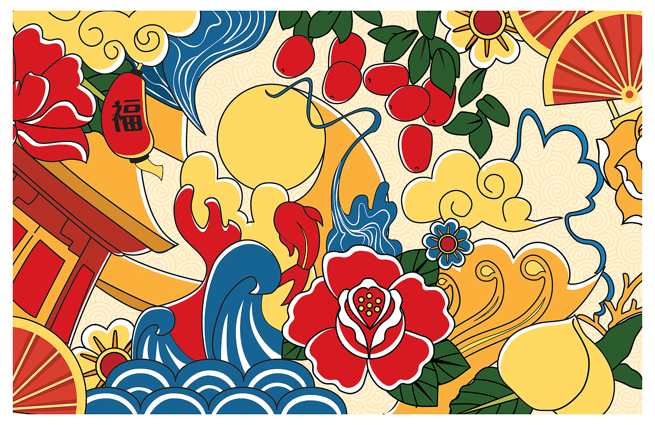 【喜•节日】插画包装礼盒