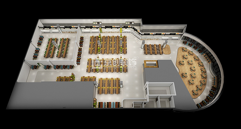 郑州学校餐厅装修,郑州学校食堂装修效果图超值分享