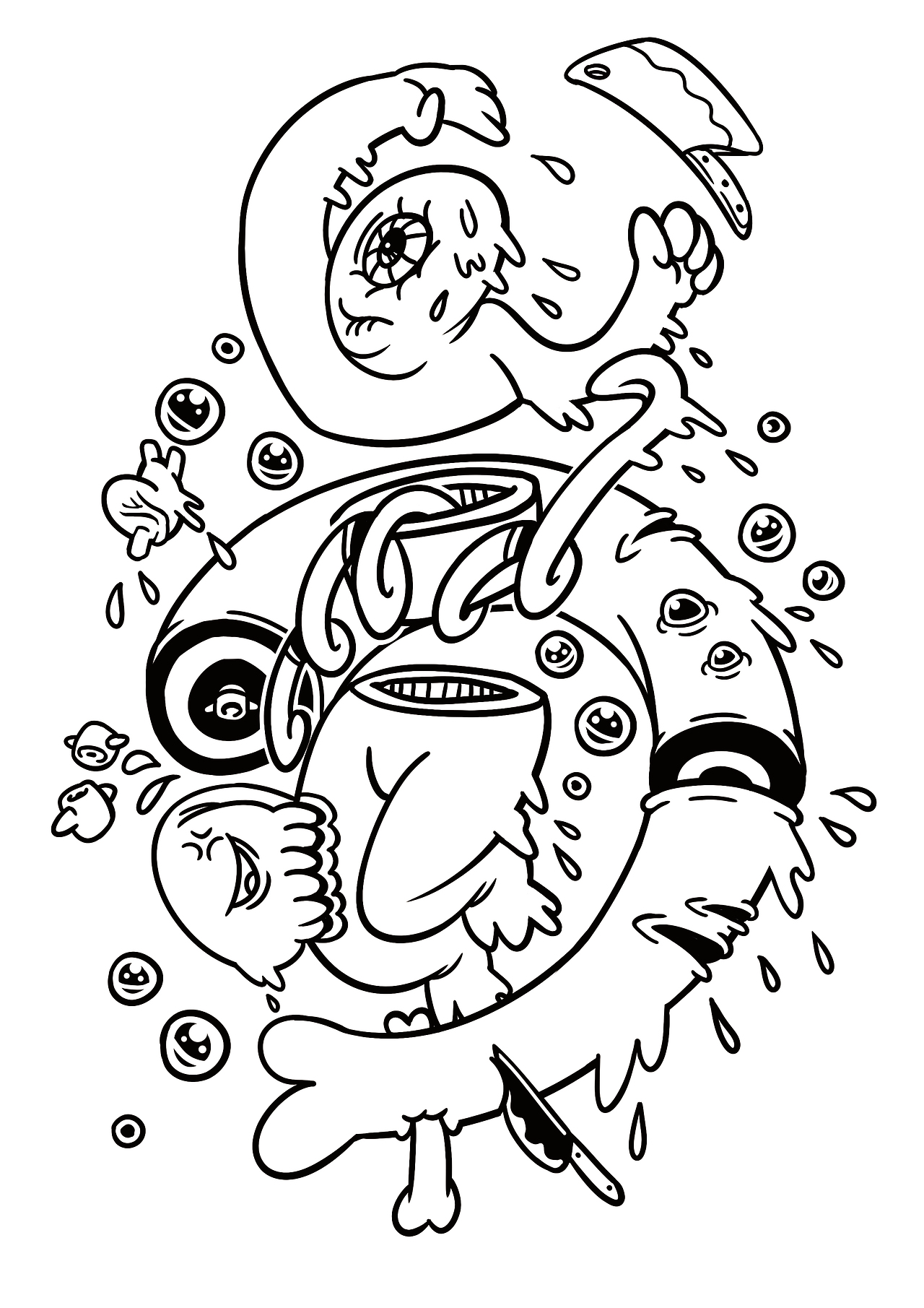 黑白涂鸦合集!|插画|新锐潮流插画|viccccx_原创作品-站酷zcool