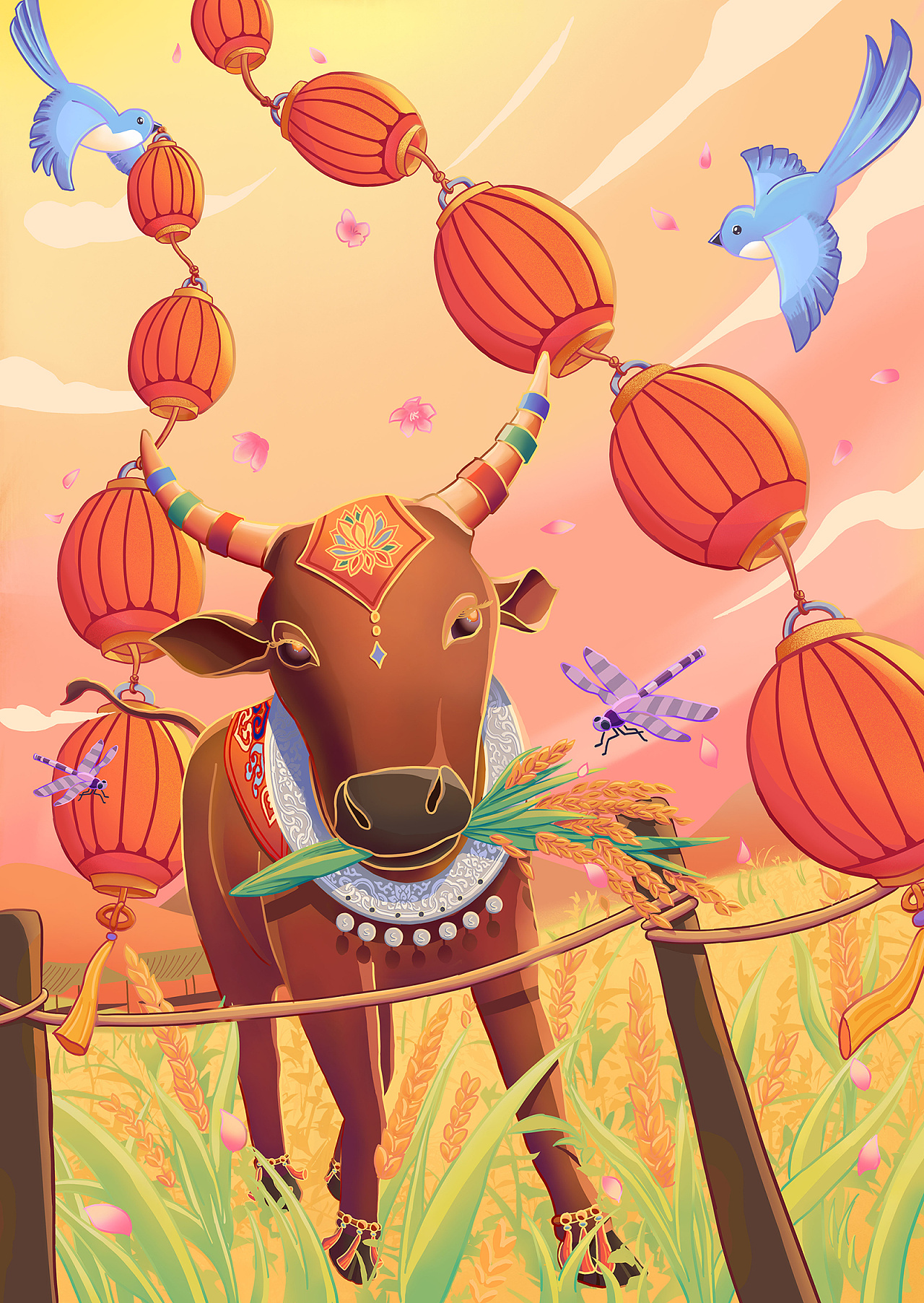 牛年主题插画 汇总