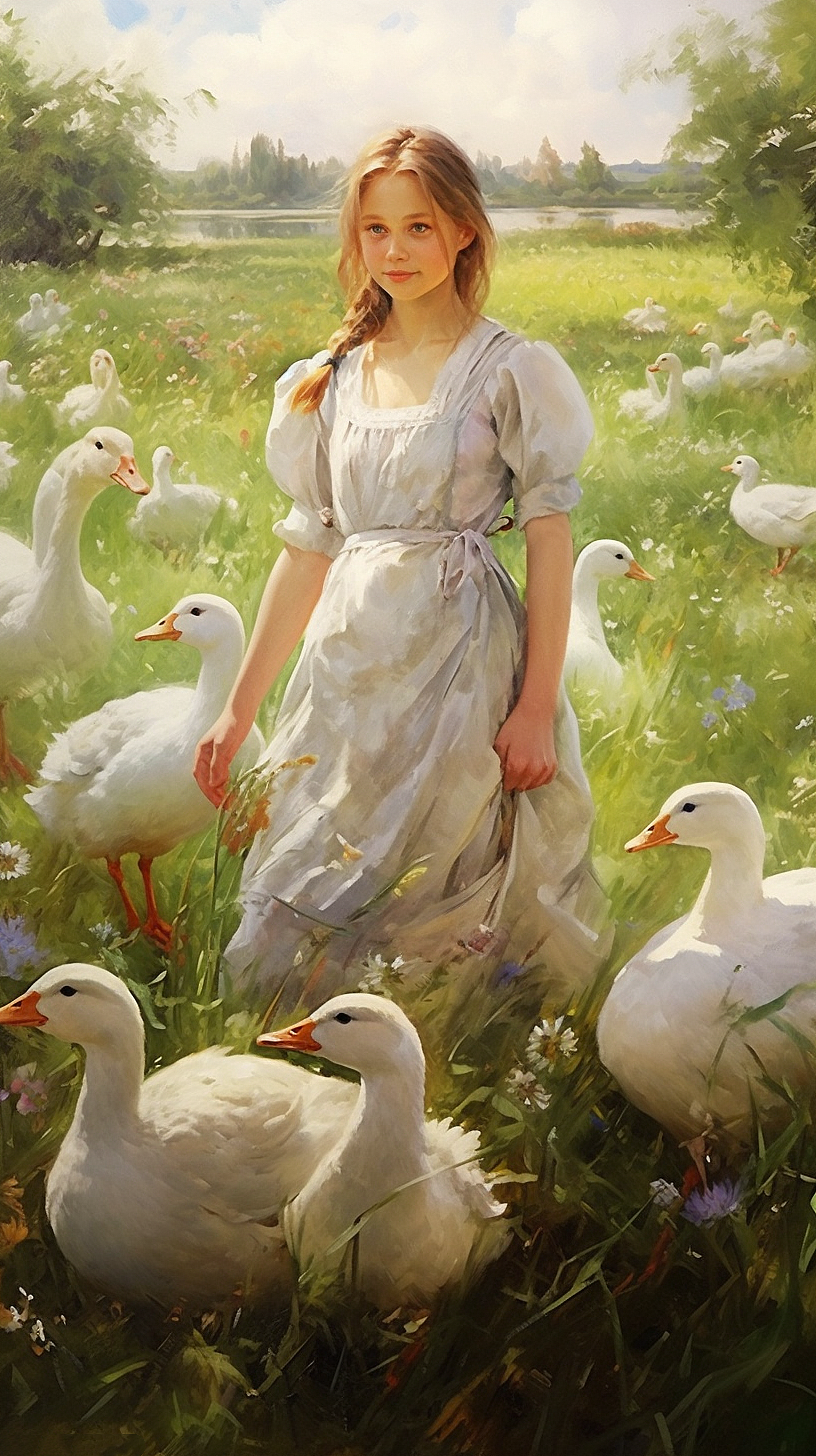 Ai绘画｜美丽少女和自由的鸭子们（图ZMzQzNTA0OTg0） - 商业插画 - 站酷设计师婉艺AI原创素材 - 站酷ZCOOL