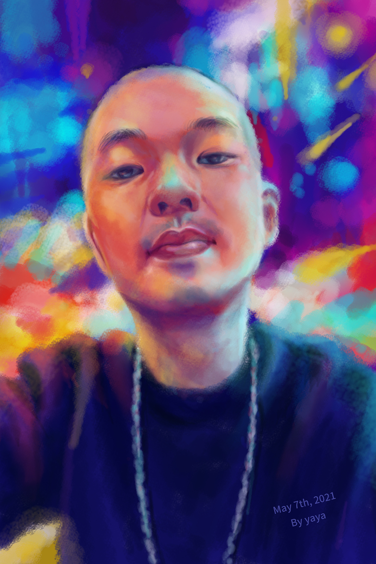 画了一张朋友的肖像