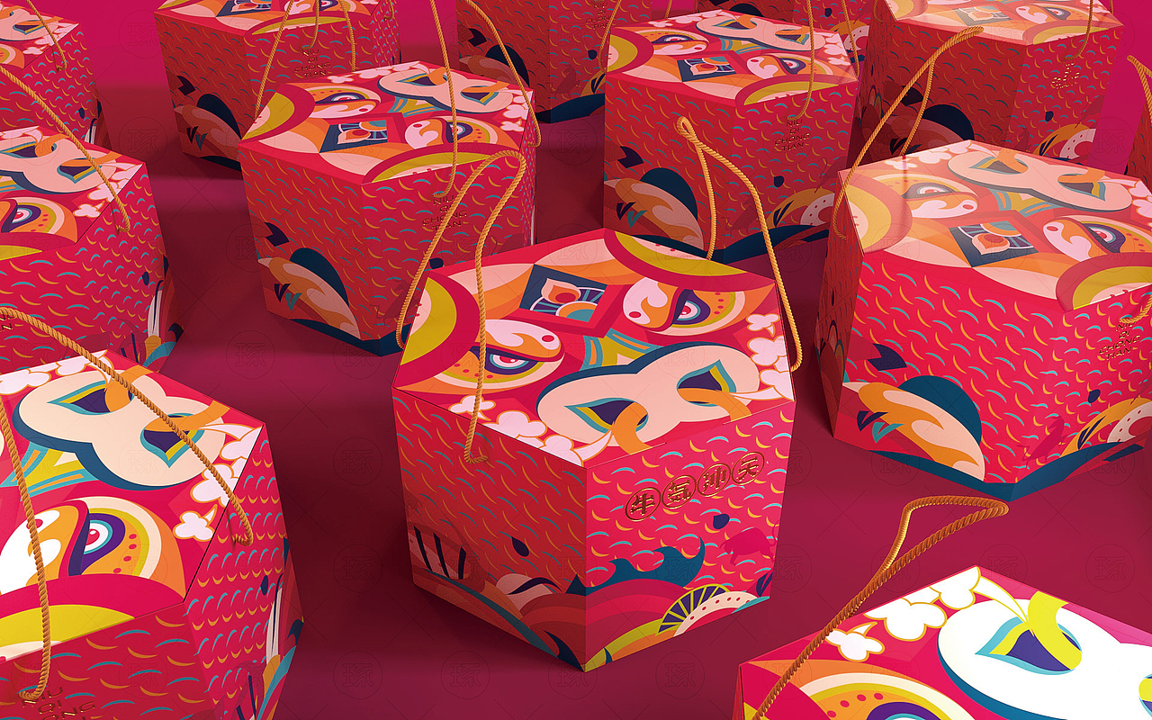 【琢品牌】《牛气冲天》年货通用纸箱